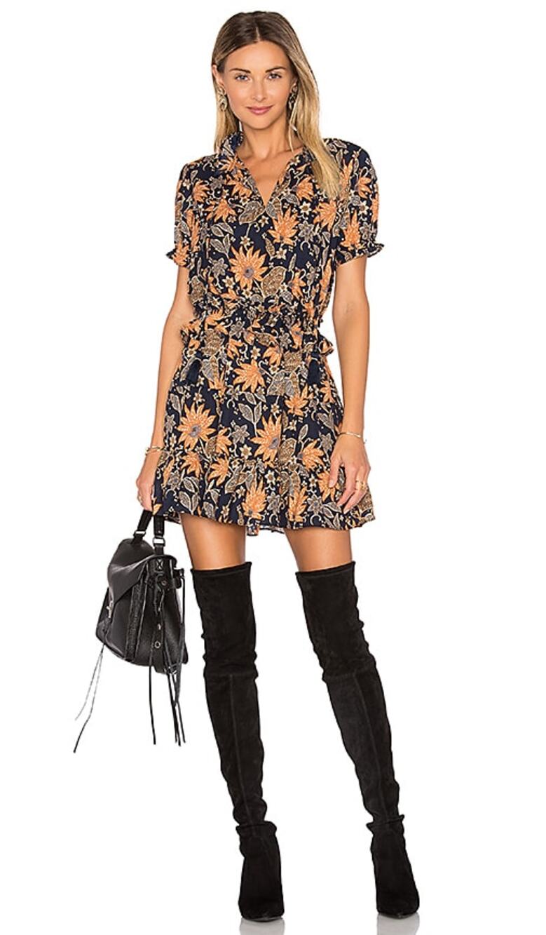 Tularosa Colleen Floral Mini Dress Revolve Navy XS Boho Homecoming Wedding Guest